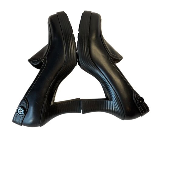 LEI Vintage Black Chunky Heels with Button Y2K 90's Womens Loafers Size 10 - Picture 4 of 9